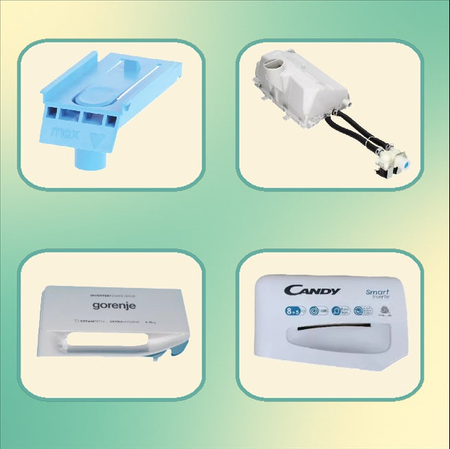 Dávkovače, násypky prášku a detergentů do praček