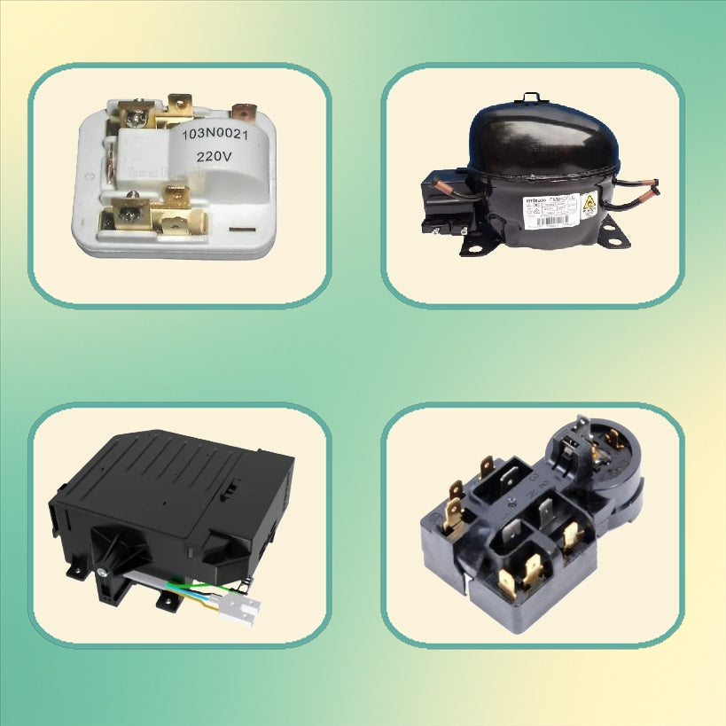 Motory, invertory, rozběhové prvky a PTC ochrany