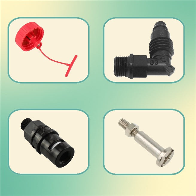 Kryty, tlačítka, kolečka, držáky, dvířka