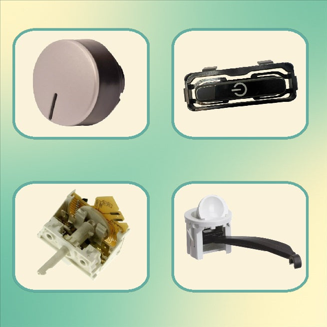 Knoflíky, panely a voliče do sušiček prádla