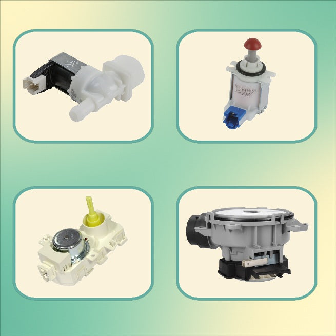 Napouštěcí ventily, vypouštěcí ventily, trojcestné ventily, divertory a motory směrování vody