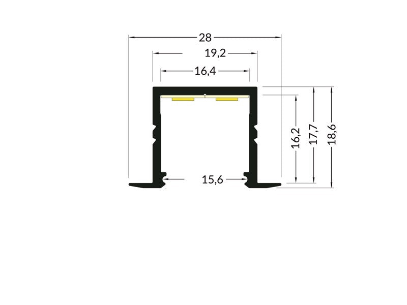 Lišta stříbrná KM59-S 1m