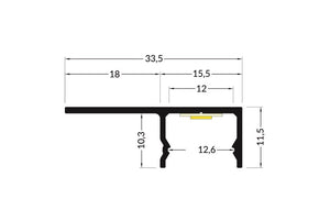 Lišta stříbrná KM61-S 1m