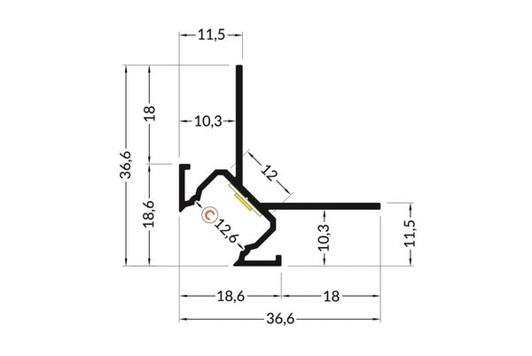 Lišta stříbrná KM63-S 2m