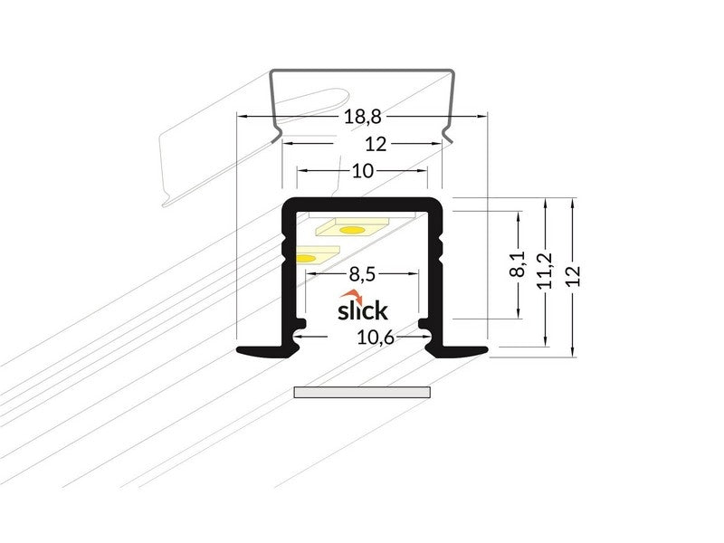 Lišta bílá KM49-B 1M