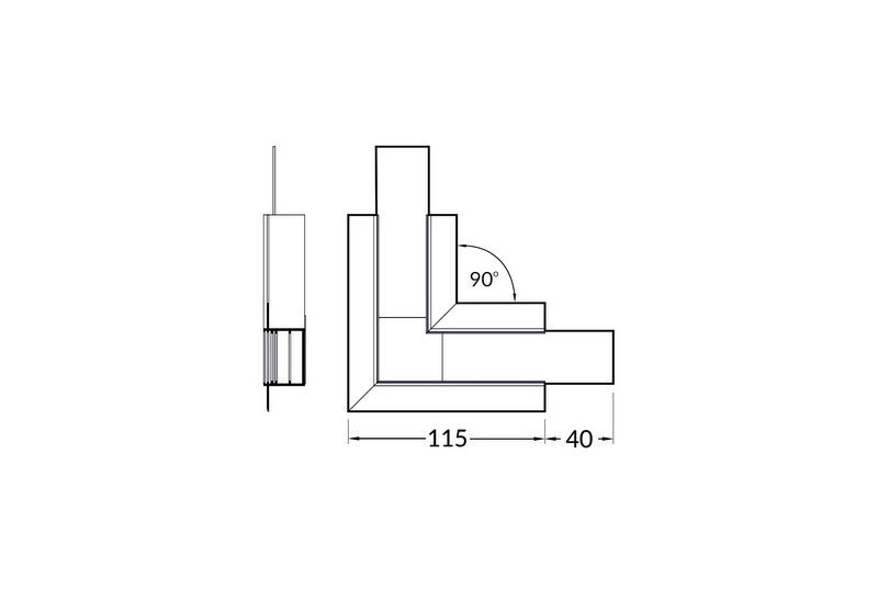 Roh 90° stříbrný KM75R-90-S