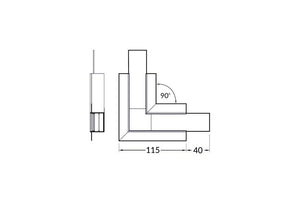 Roh 90° bílý KM75R-90-B