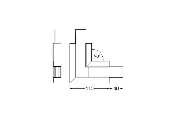 Roh 90° bílý KM75R-90-B