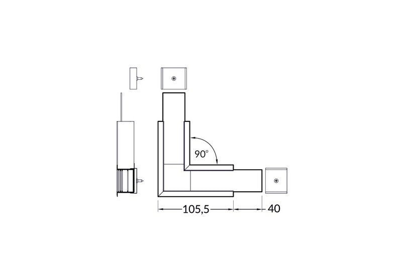 Roh 90° stříbrný KM77R-90-S