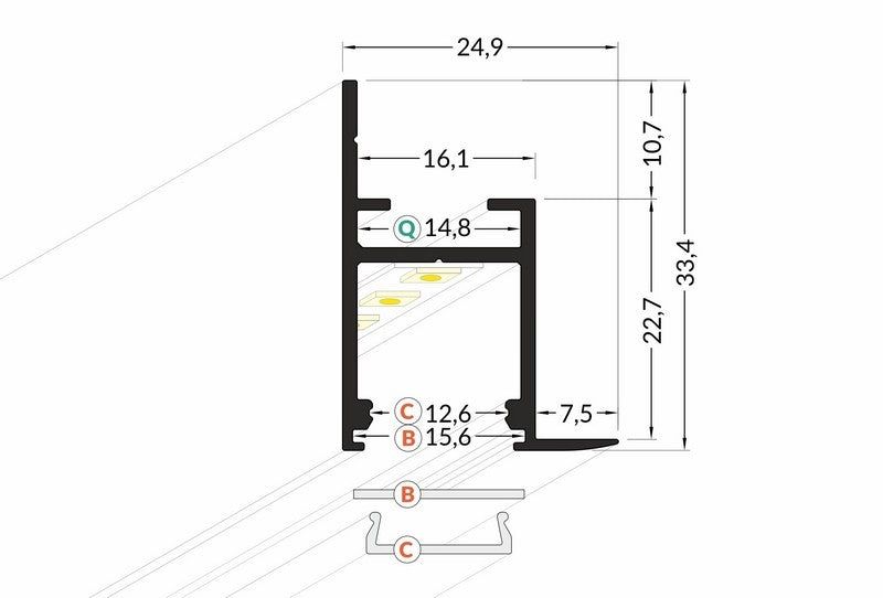 Lišta bílá KM5-B 2M