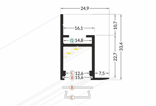 Lišta bílá KM5-B 2M