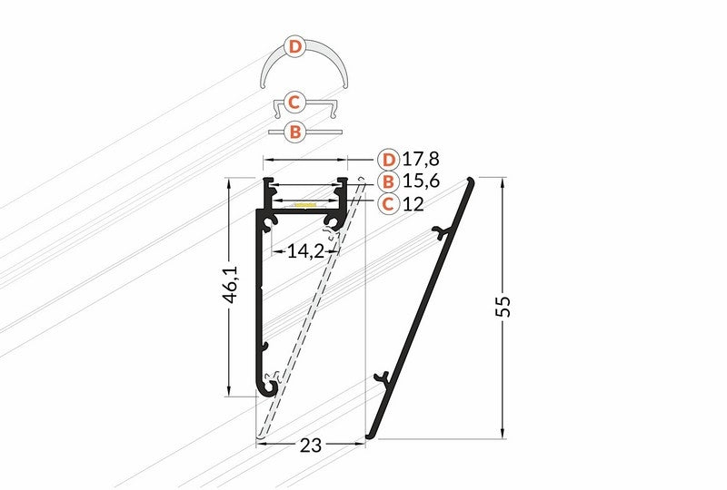 Lišta bílá KM7-B 1M