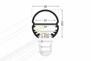 Lišta stříbrná KM8-S 1M