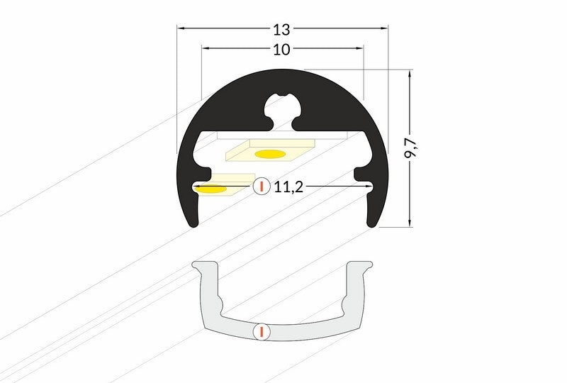 Lišta stříbrná KM10-S 1M