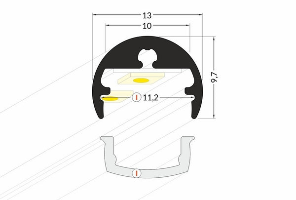 Lišta stříbrná KM10-S 1M