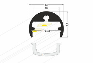 Lišta stříbrná KM10-S 2M
