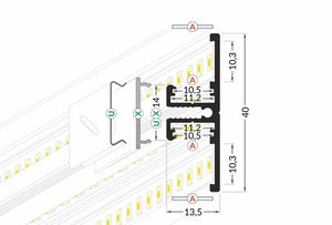 Lišta stříbrná KM40-S 2M