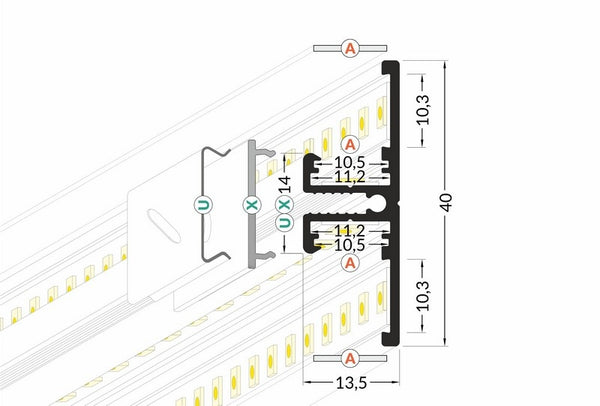 Lišta bílá KM40-B 1M