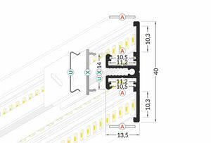 Lišta černá KM40-C 2M
