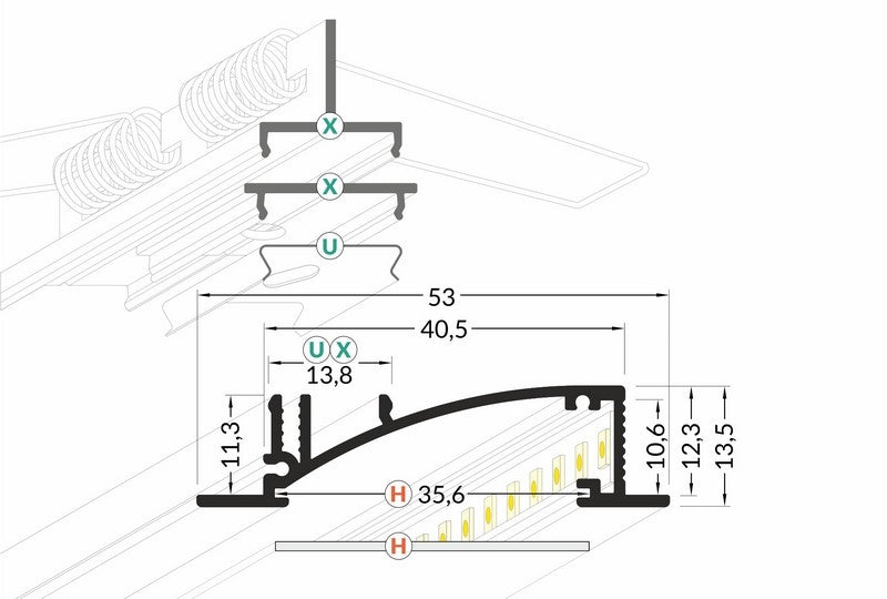 Lišta bílá KM50-B 1M