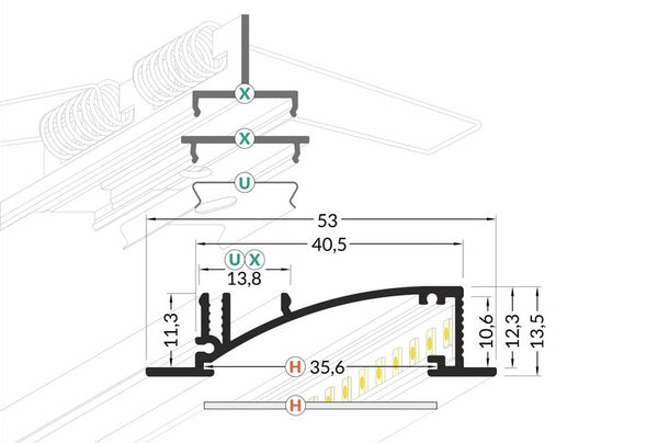 Lišta bílá KM50-B 2M