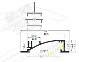 Lišta černá KM50-C 2M