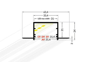 Lišta stříbrná KM75-S 1M