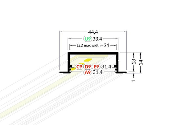 Lišta stříbrná KM76-S 1M