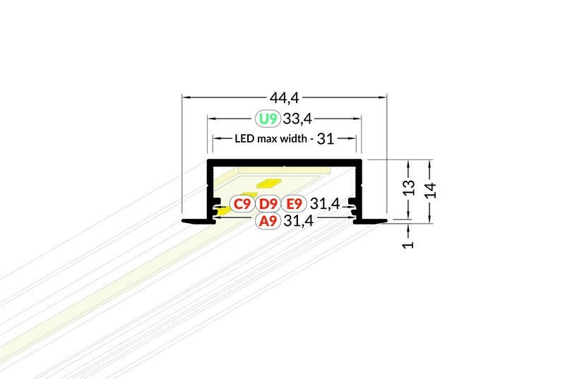 Lišta černá KM76-C 2M