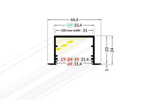 Lišta černá KM77-C 1M