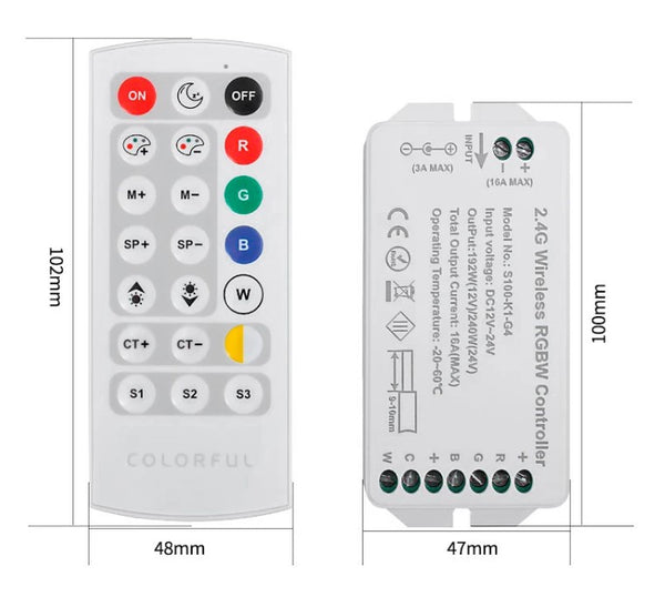 Controller KM-RGB+WW+CW-10 12V-192W, 24V-240W