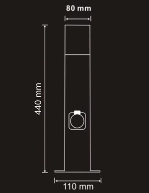 Svítidlo se zásuvkou DALLAS-S44-Z E27 GRAFIT