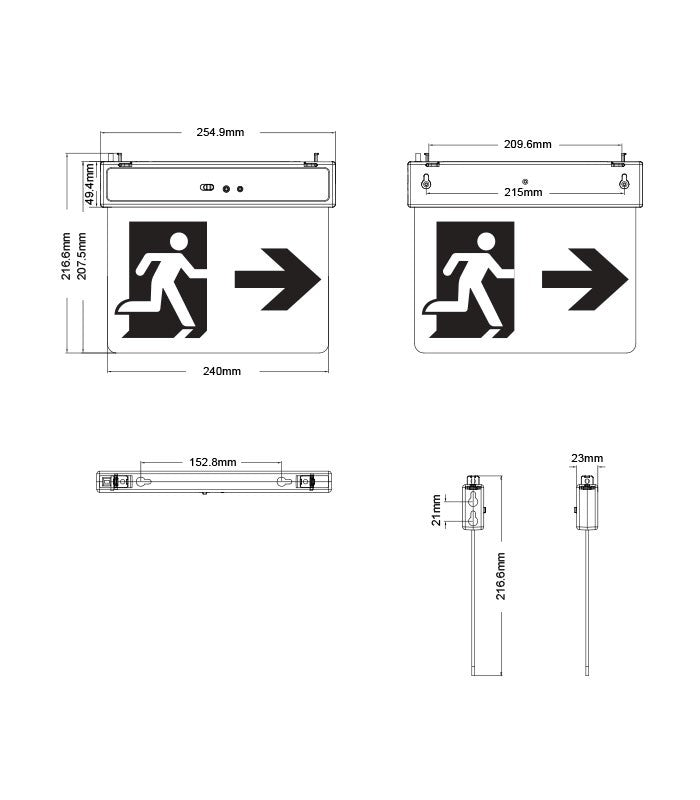 Svítidlo nouzové EXIT-10 SIDE