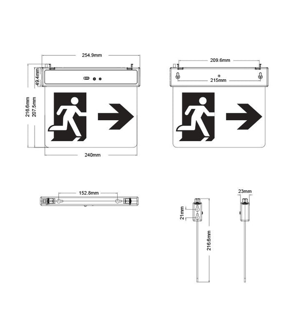 Svítidlo nouzové EXIT-10 SIDE
