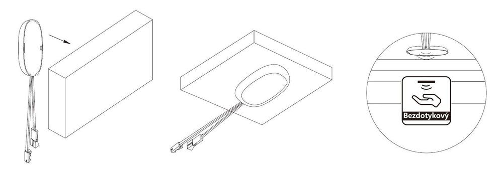 Vypínač bezdotykový serape dim. KM-VBS-01SS, 12V-24V 60W