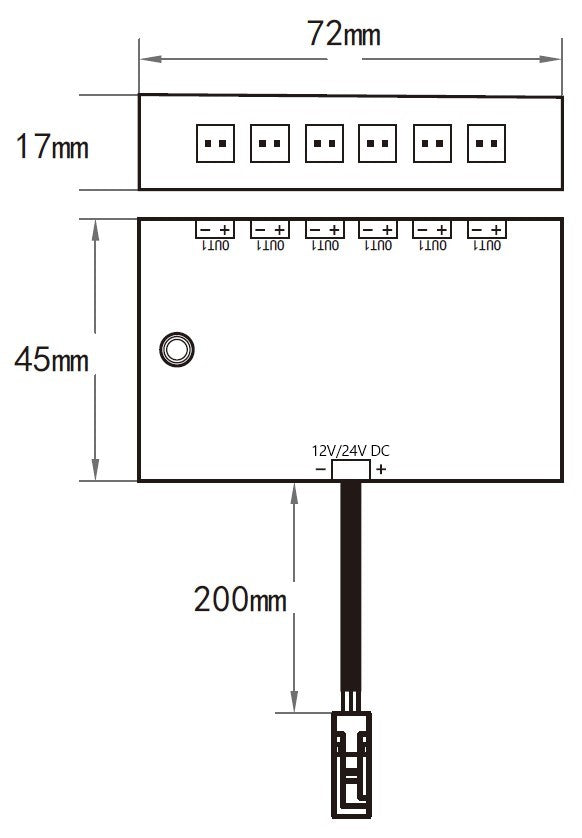 Stmívač přijímač separe KM-W-PS-1 12V-24V 120W