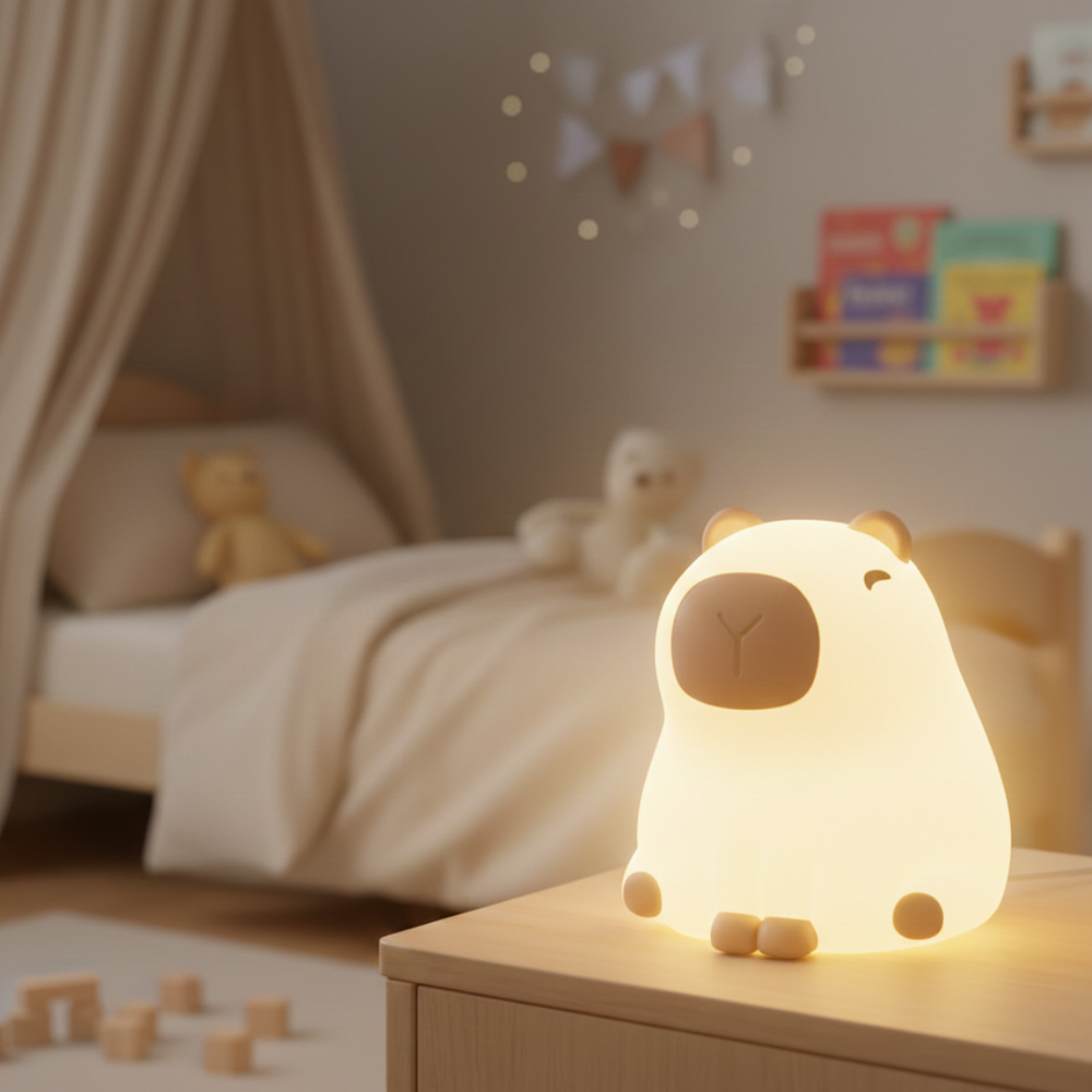 Lampa dětská KAPYBARA RGB USB-C SILIKON