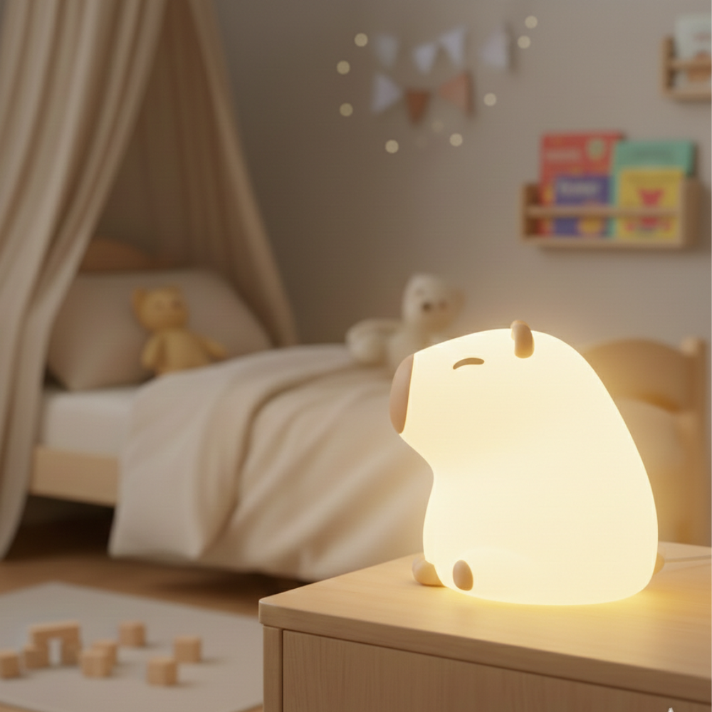 Lampa dětská KAPYBARA RGB USB-C SILIKON