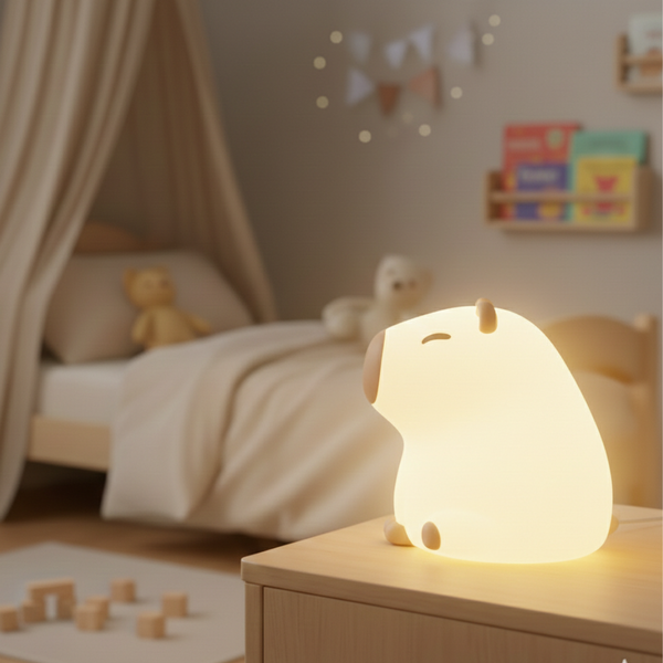 Dětská lampička Kapybara RGB – silikonové noční světlo