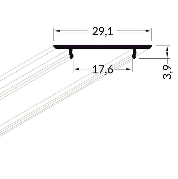 Lišta stříbrná KM70-S 1M