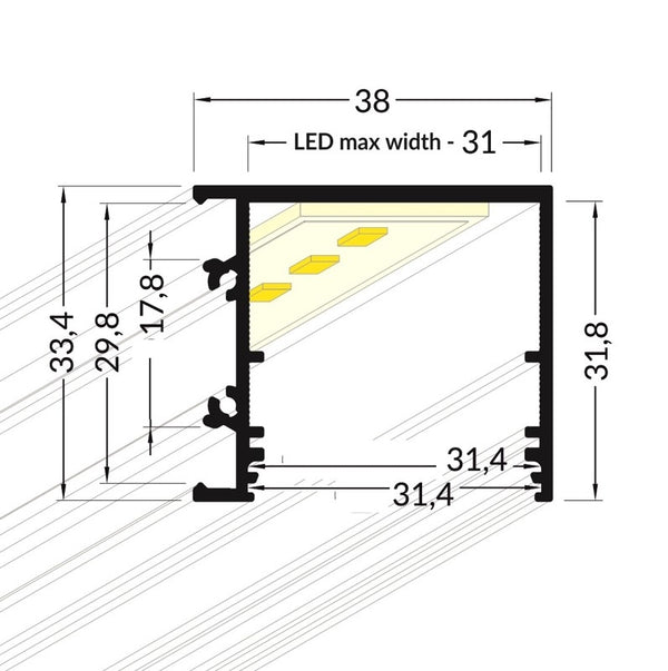 Lišta černá KM73-C 1M