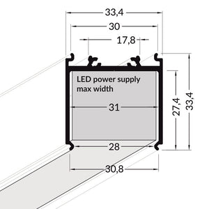 Lišta černá KM78-C 2M