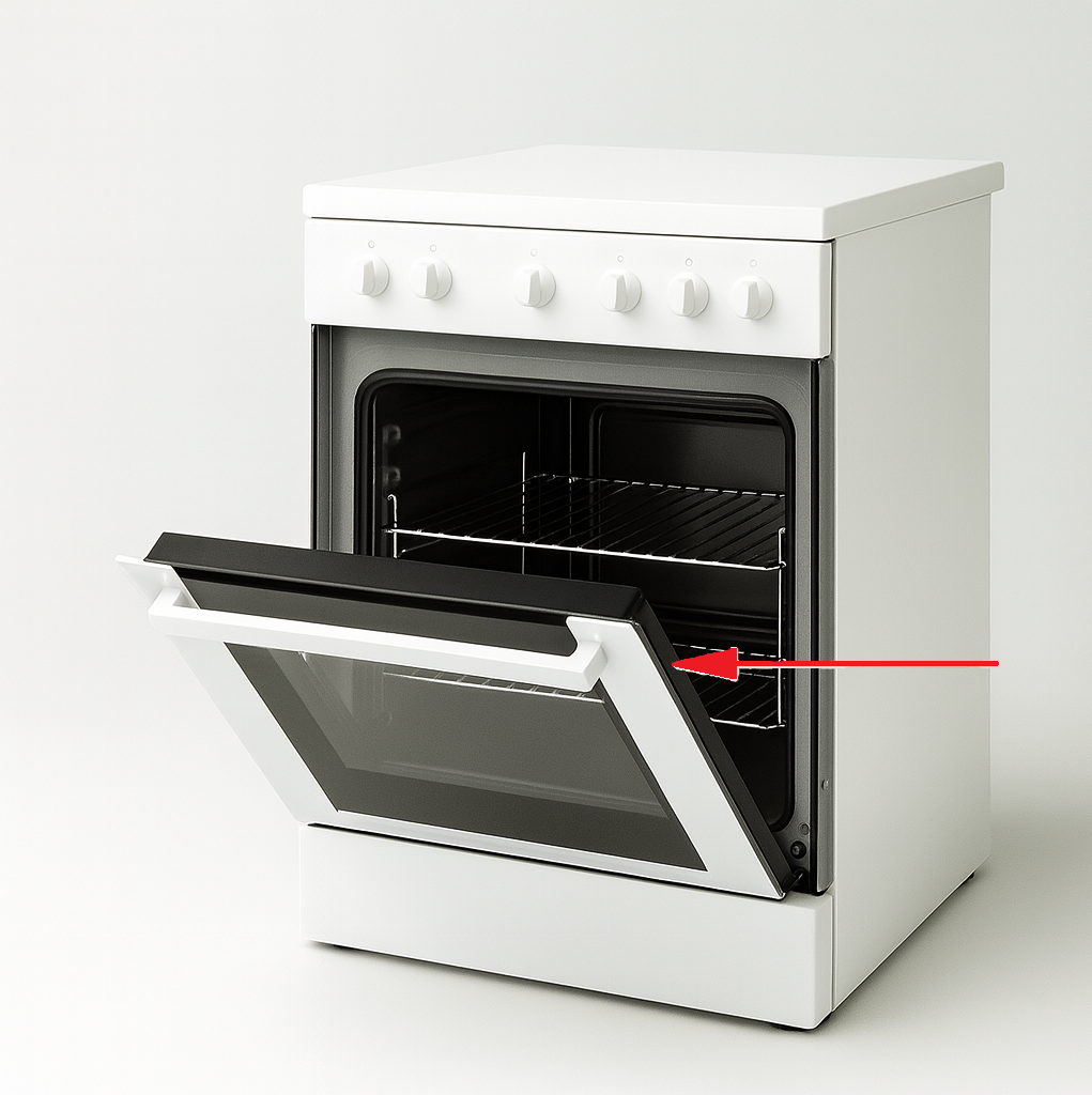 Kde je štítek – vestavná trouba