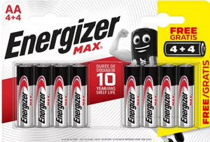 Energizer AA/R06 baterie blistr 4+4 ks MAX