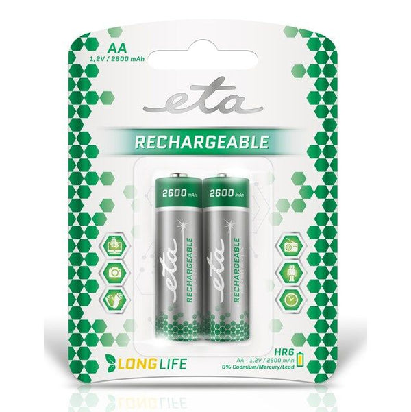 ETA HR06 baterie blistr 2ks nabíjecí AA 2600mAh Ni-MH