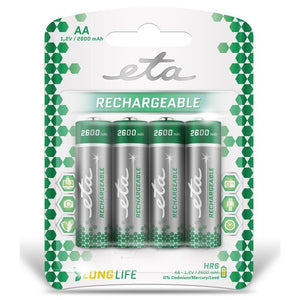 ETA HR06 baterie blistr 4ks nabíjecí AA 2600mAh Ni-MH