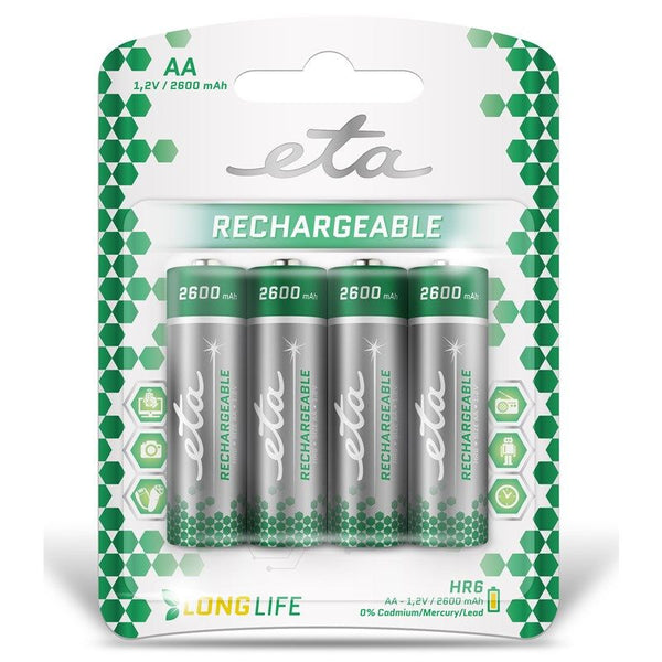 ETA HR06 baterie blistr 4ks nabíjecí AA 2600mAh Ni-MH