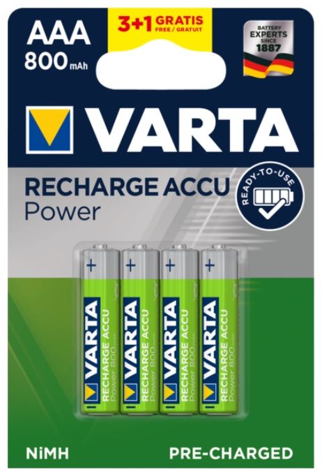 Varta 800 R03 baterie Power ACCU R2U mA R03/AAA