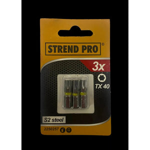 Bit Strend Pro S2 torx TX40 určen k utahování šroubů a dodáván v sadě 3 ks