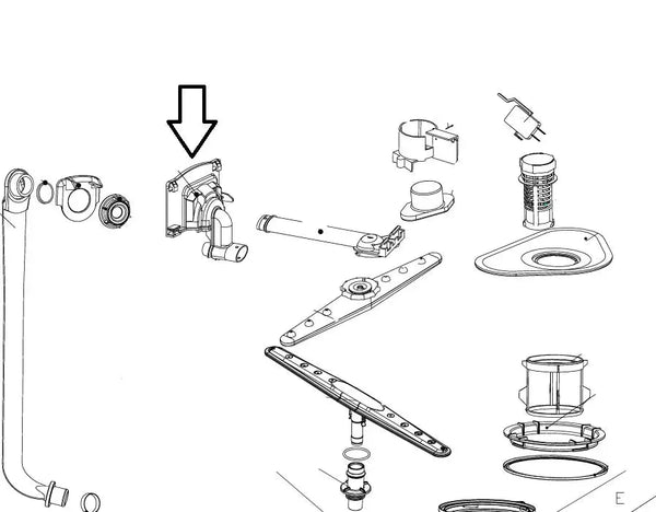 Držák AS0007339 náhradní díl pro přívod vody v myčce nádobí Fagor Brandt